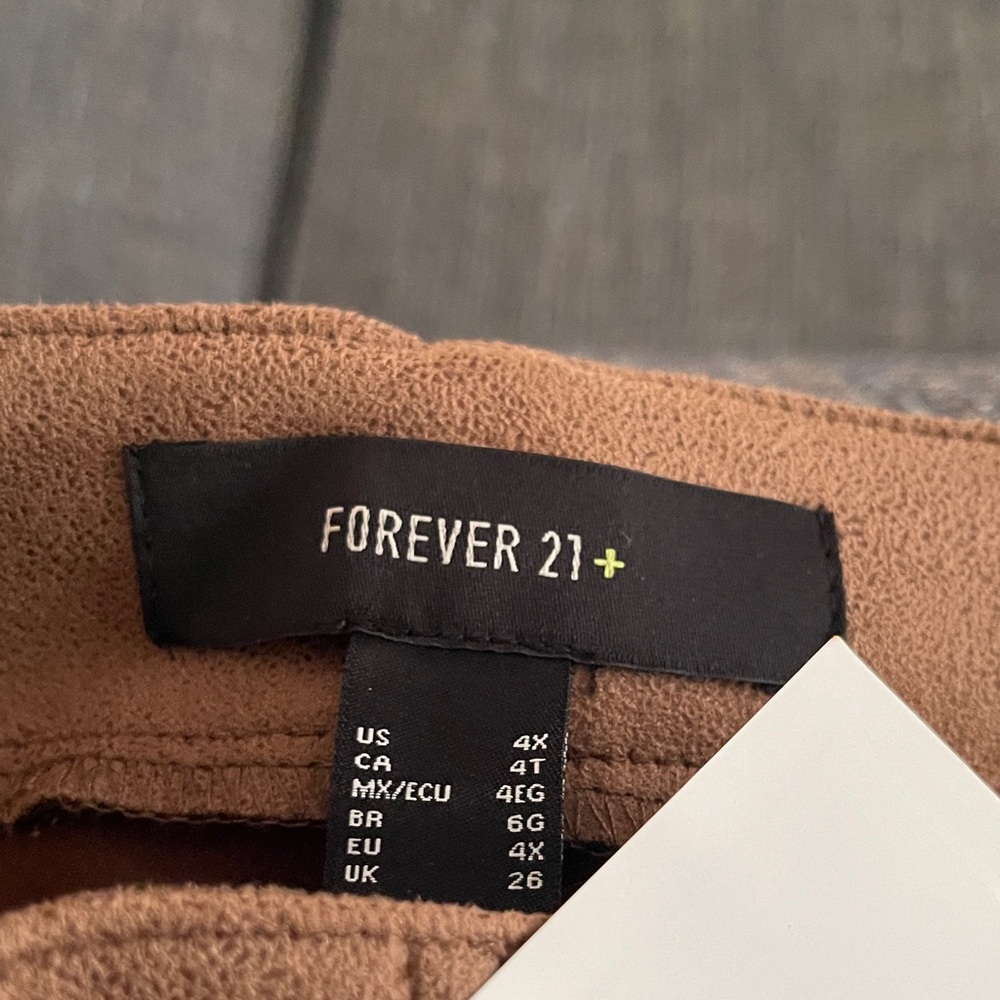 NWT...Forever 21 Brown Boot Cut Suede-Look Pants - Picture 6 of 12